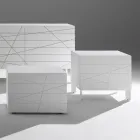 طاولة جانبية للسرير بدرج واحد مصنوعة من خشب مضغوط مطلي - ليون Viadurini