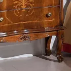 طاولة بجانب السرير بثلاثة أدراج من خشب الجوز باسانو، صنع في إيطاليا - فاخرة Viadurini