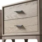Modern bedside table 2 drawers in antique oak, W 60 x D 42 cm, Margo Viadurini