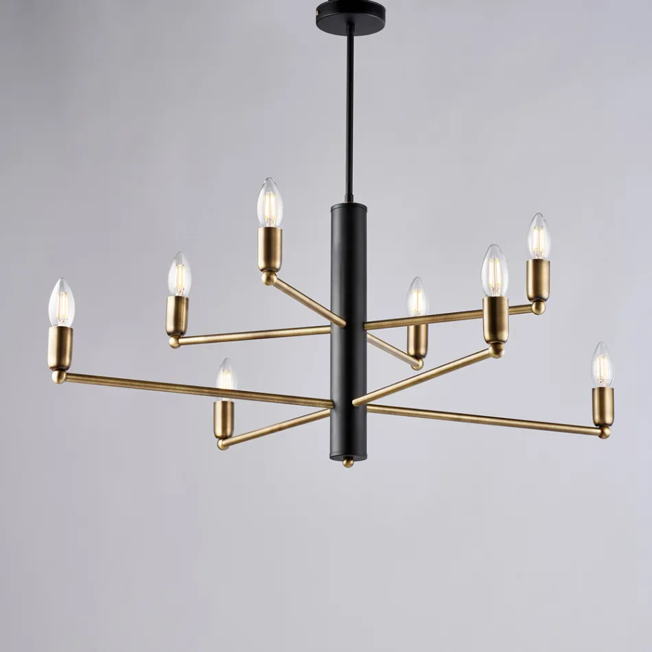 تصميم مضيء مكمل من الزجاج والمعدن، صنع في إيطاليا بمظهر أنيق - أورسا Viadurini