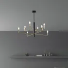 تصميم مضيء مكمل من الزجاج والمعدن، صنع في إيطاليا بمظهر أنيق - أورسا Viadurini