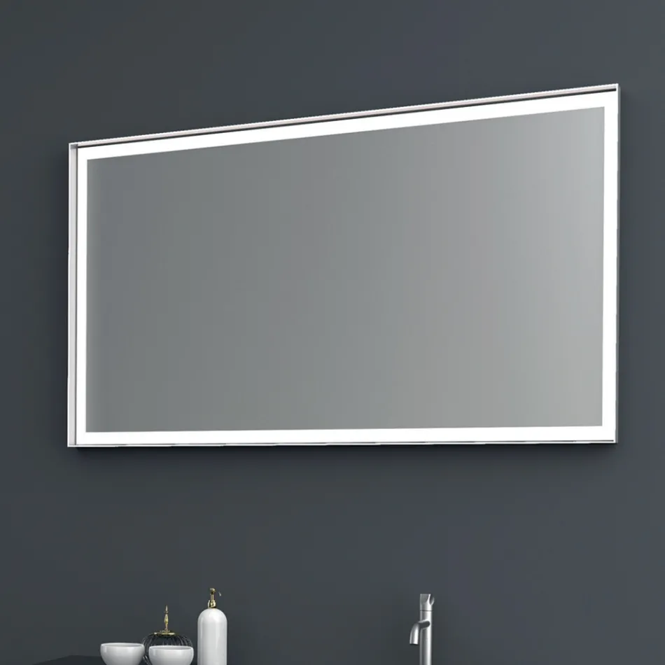 أثاث حمام معلق من مجموعة ٢ مصنوع من خشب إم دي إف مطلي بالبلاتينيوم ١٢٠ سم - رينجا Viadurini