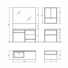 مجموعة أثاث الحمامات المستقلة من Composition 5 مصنوعة من المعدن والخشب، مصنوعة في إيطاليا - Cizco Viadurini