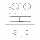 مجموعة أثاث حمام معلق من 5 قطع مع حوض غسيل مزدوج، صنع في إيطاليا - رينجا Viadurini