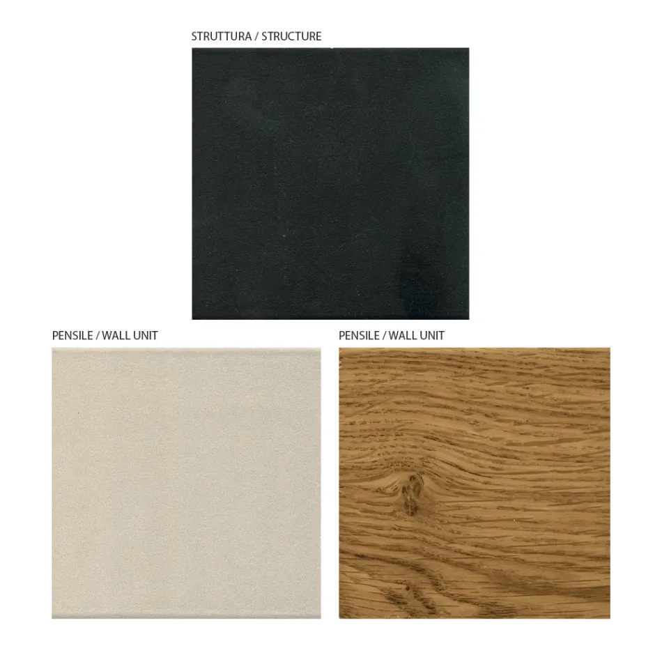 تركيبة جدارية من ألواح MDF وألواح خشب البلوط، صنع في إيطاليا - ماريت Viadurini