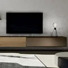 تركيبة جدارية حديثة من خشب البلوط المعقود الشمالي والحديد - إيسلين Viadurini