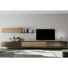 تركيبة جدارية حديثة من خشب البلوط المعقود الشمالي والحديد - إيسلين Viadurini