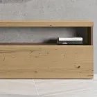 تركيبة جدارية حديثة من خشب البلوط المعقود الشمالي والحديد - سيري Viadurini