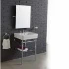 Bathroom furniture composition with washbasin on metallic structure Beauty Viadurini