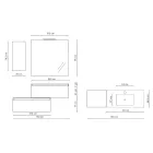 طقم حمام متكامل يشمل حوض غسيل، وقاعدة مقاومة للخدش، ومرآة. صنع في إيطاليا - دريم Viadurini