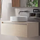 طقم حمام متكامل يشمل حوض غسيل ومرآة وقاعدة، صنع في إيطاليا - دريم Viadurini