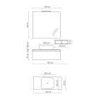 طقم حمام متكامل يشمل حوض غسيل ومرآة وقاعدة، صنع في إيطاليا - دريم Viadurini