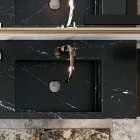 طقم حمام متكامل مع مرآة وحوض غسيل مزدوج، صنع في إيطاليا - بالوم Viadurini