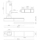 طقم حمام متكامل مع مرآة وحوض غسيل من السيراميك، صنع في إيطاليا - بالوم Viadurini