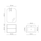 مجموعة حمام مكونة من مرآة وقاعدة مقاومة للخدش، صنع في إيطاليا - كيلو Viadurini