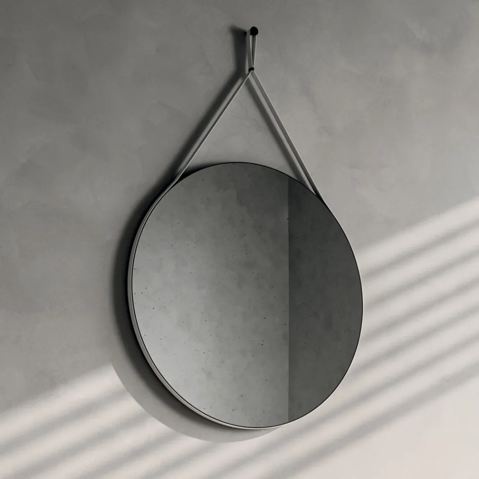 مجموعة حمام متكاملة تشمل قاعدة بعجلات، وحوض غسيل، ومرآة - تيتان Viadurini