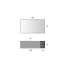 مجموعة حمام تتضمن قاعدة واحدة، ودرج واحد، وحجرة مفتوحة، ومرآة - تيتان Viadurini