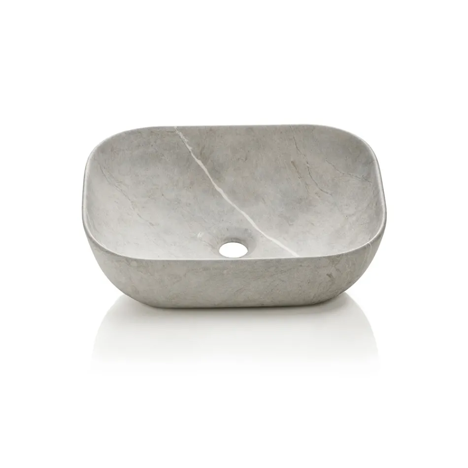 مجموعة حمام تتضمن درجًا واحدًا، ورفين من خشب البلوط، وحوضًا، ومرآة - تيتان Viadurini