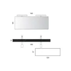 مجموعة حمام تتضمن درجًا أبيض واحدًا ومرآة ورفًا من مادة HPL من ماركينا - فيلاريا Viadurini