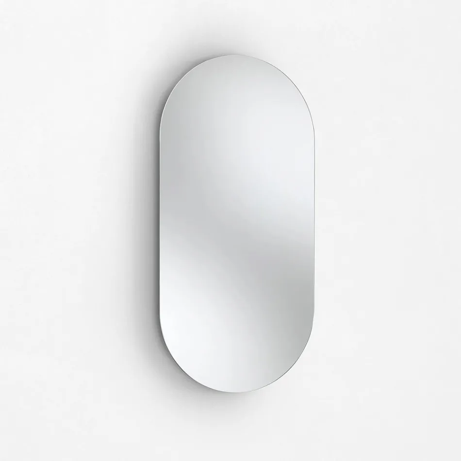 مجموعة حمام تتضمن درجًا واحدًا، وحوضًا من الراتنج بلون أنثراسيت، ومرآة - تيتان Viadurini