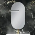 مجموعة حمام متكاملة مع درجين أبيضين غير لامعين، وحوض غسيل، ومرآة - إليوس Viadurini