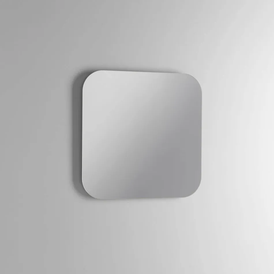 مجموعة حمام تتضمن درجين من خشب البلوط، وحوض سيراميك، ومرآة - تيتان Viadurini