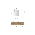مجموعة حمام تتضمن درجين من خشب البلوط، وحوض سيراميك، ومرآة - تيتان Viadurini