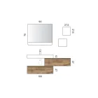 مجموعة حمام متكاملة مع درجتين، حوض أبيض، مرآة وخزانة حائط - إليوس Viadurini