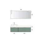 طقم حمام متكامل مع درجتين، حوض سيراميك كالاكاتا ومرآة - أوريون Viadurini