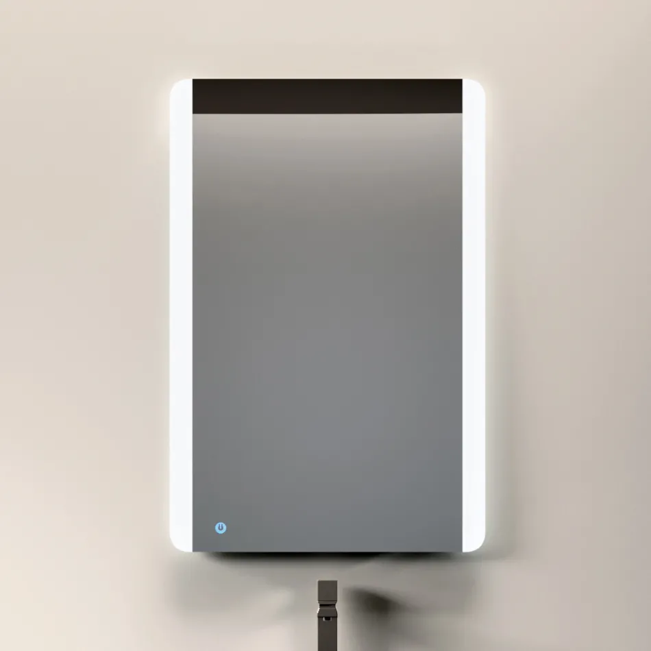 مجموعة حمام بثلاثة أدراج رمادية فاتحة غير لامعة، ومرآة، وحوض غسيل - فيلاريا Viadurini