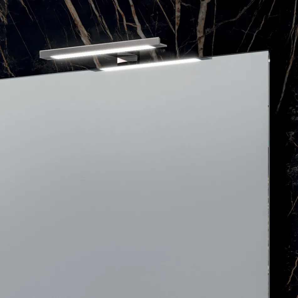 مجموعة حمام بأربعة أدراج، وحوضين من السيراميك، ومرآة - تيتان Viadurini