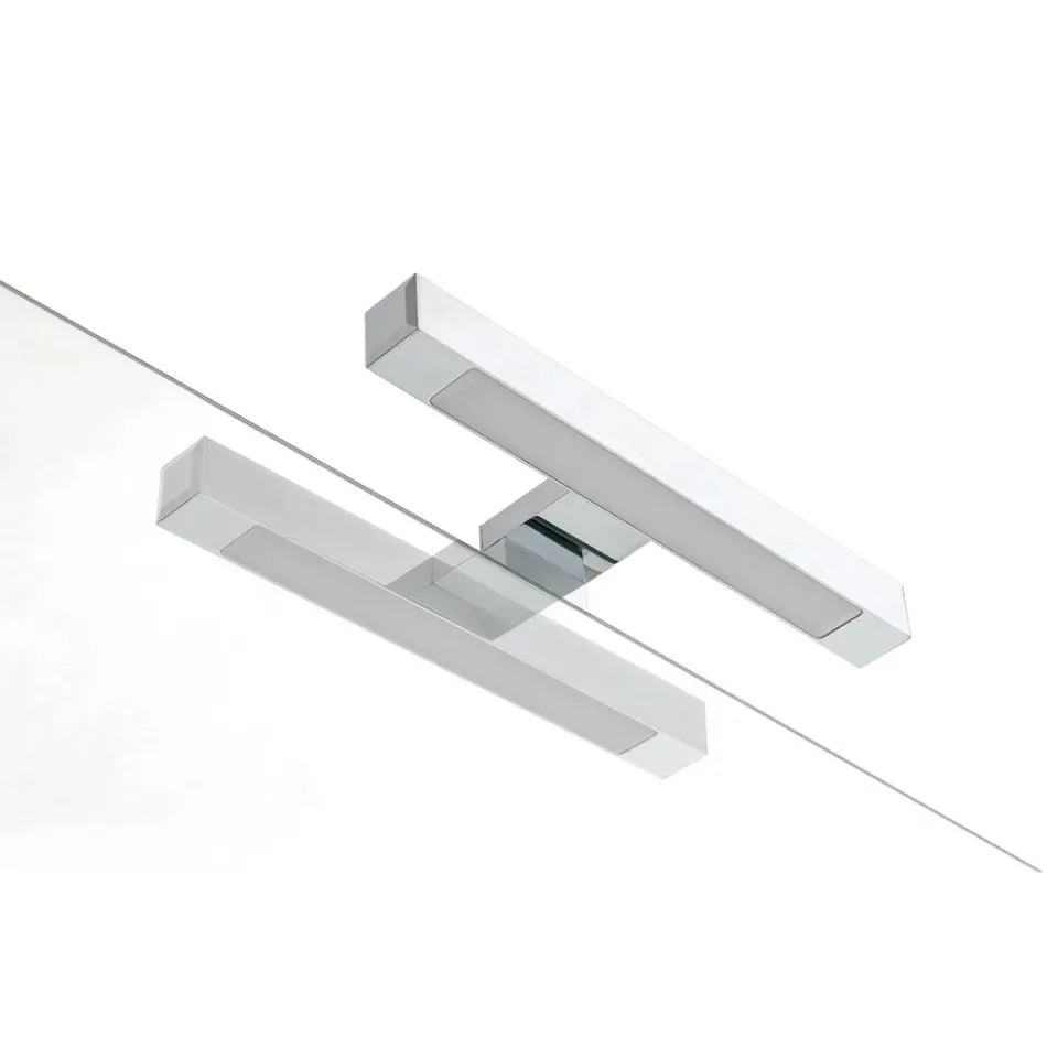 مجموعة حمام بأربعة أدراج، وحوضين من السيراميك، ومرآة - تيتان Viadurini