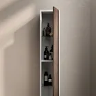 مجموعة حمام بأربعة أدراج من خشب البلوط ريو، ومرآة، وحوض غسيل - فيلاريا Viadurini