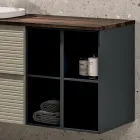 مجموعة حمام متكاملة تضم 4 أدراج، حوض غسيل، مرآة، ورفوف مفتوحة - إليوس Viadurini