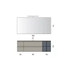 مجموعة حمام متكاملة تضم 4 أدراج، حوض غسيل، مرآة، ورفوف مفتوحة - إليوس Viadurini