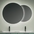 مجموعة حمام متكاملة تضم 4 أدراج باللون الأخضر الزيتوني، ومرآة، وأحواض غسيل - ماغنوليا Viadurini