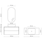 طقم حمام متكامل بقاعدة من حجر هافانا، ومرآة، وحوض غسيل، صنع في إيطاليا - كيلو Viadurini