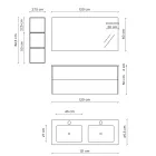 طقم حمام متكامل بقاعدة من خشب البلوط العسلي، وحوض غسيل، ومرآة، صنع في إيطاليا - كيلو Viadurini