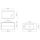 طقم حمام متكامل مع قاعدة ومرآة وحوض غسيل من الراتنج، صنع في إيطاليا - كيلو Viadurini