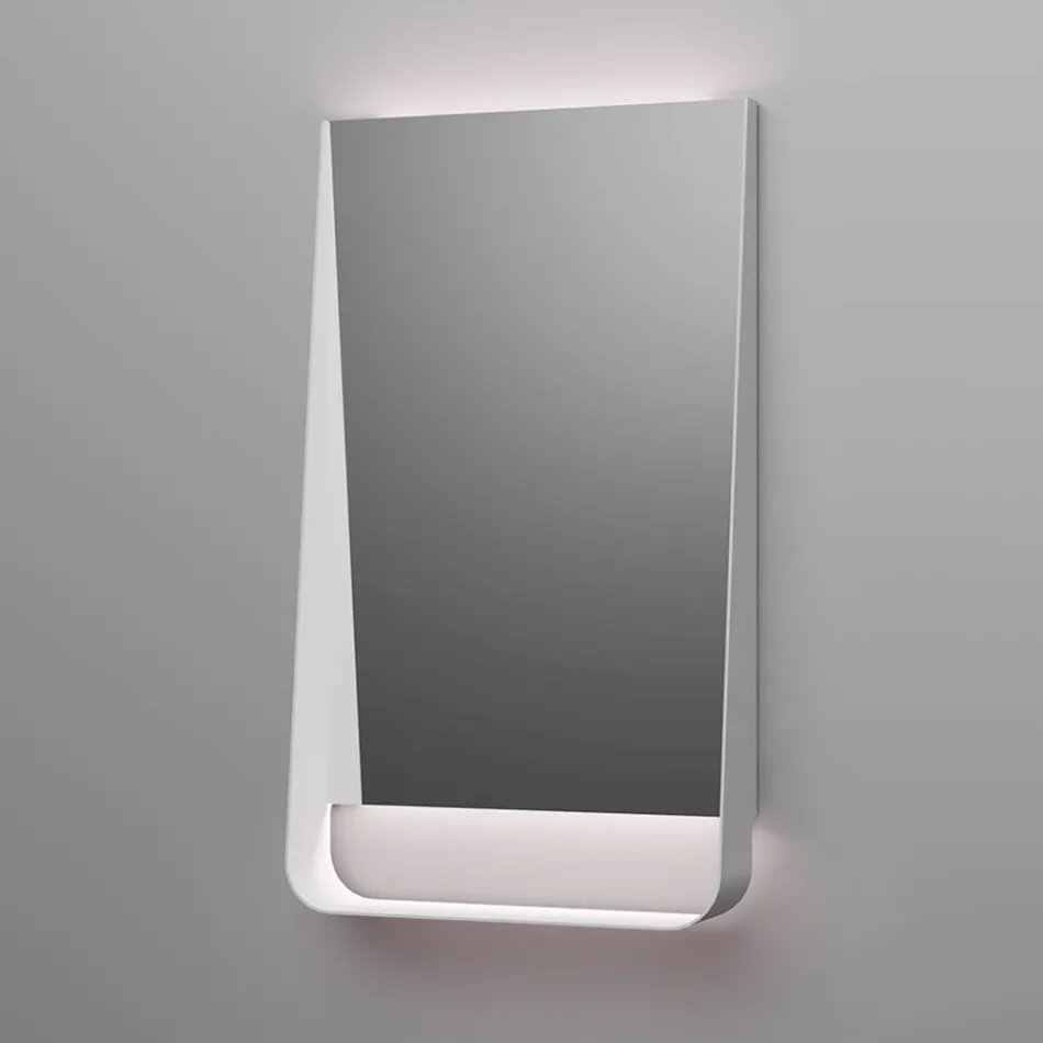 مجموعة حمام بأدراج وحوض ومرآة باللون الوردي الفاتح - إليوس Viadurini