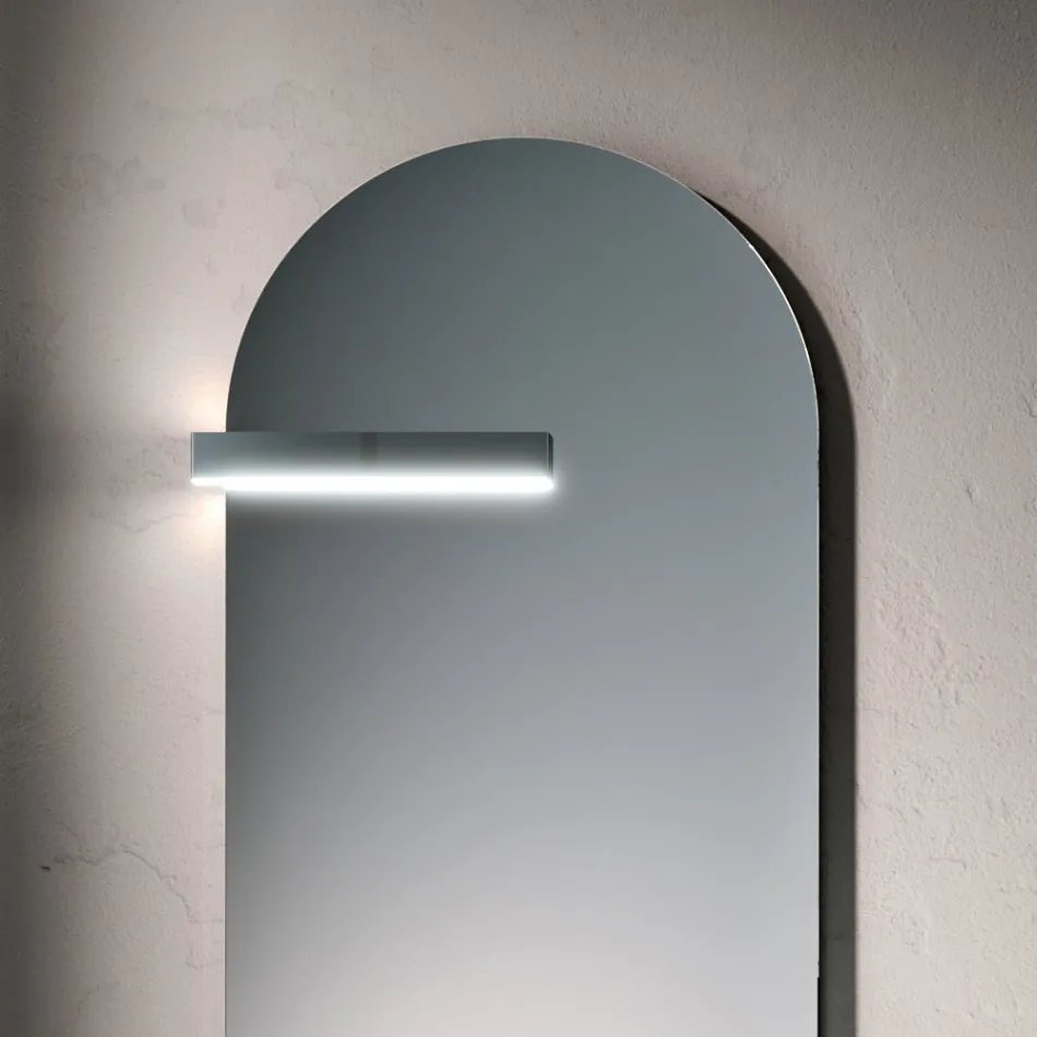 مجموعة حمام متكاملة تشمل درجًا، وحوضًا، ومرآة، وخزانة حائط، ورفًا - إليوس Viadurini