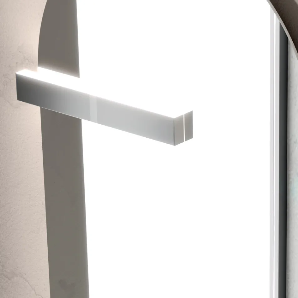 مجموعة حمام متكاملة تشمل درجًا، وحوضًا، ومرآة، وخزانة حائط، ورفًا - إليوس Viadurini