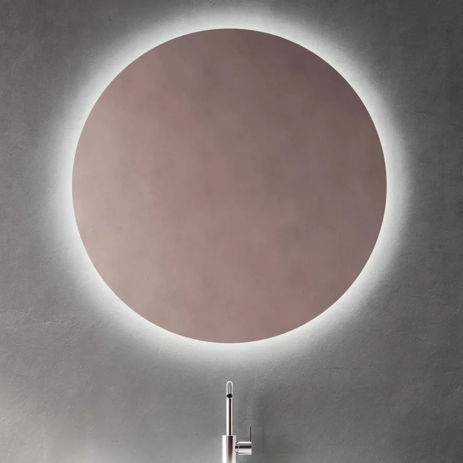 مجموعة حمام مع درج بلون وردي فاتح وحوض من رخام كالاكاتا - إليوس Viadurini