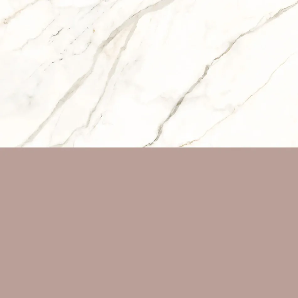 مجموعة حمام مع درج بلون وردي فاتح وحوض من رخام كالاكاتا - إليوس Viadurini