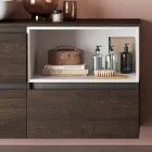 مجموعة حمام متكاملة مع حوض غسيل سيراميك ومرآة، صنع في إيطاليا - دريم Viadurini