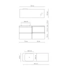 مجموعة حمام متكاملة مع حوض غسيل سيراميك ومرآة، صنع في إيطاليا - دريم Viadurini