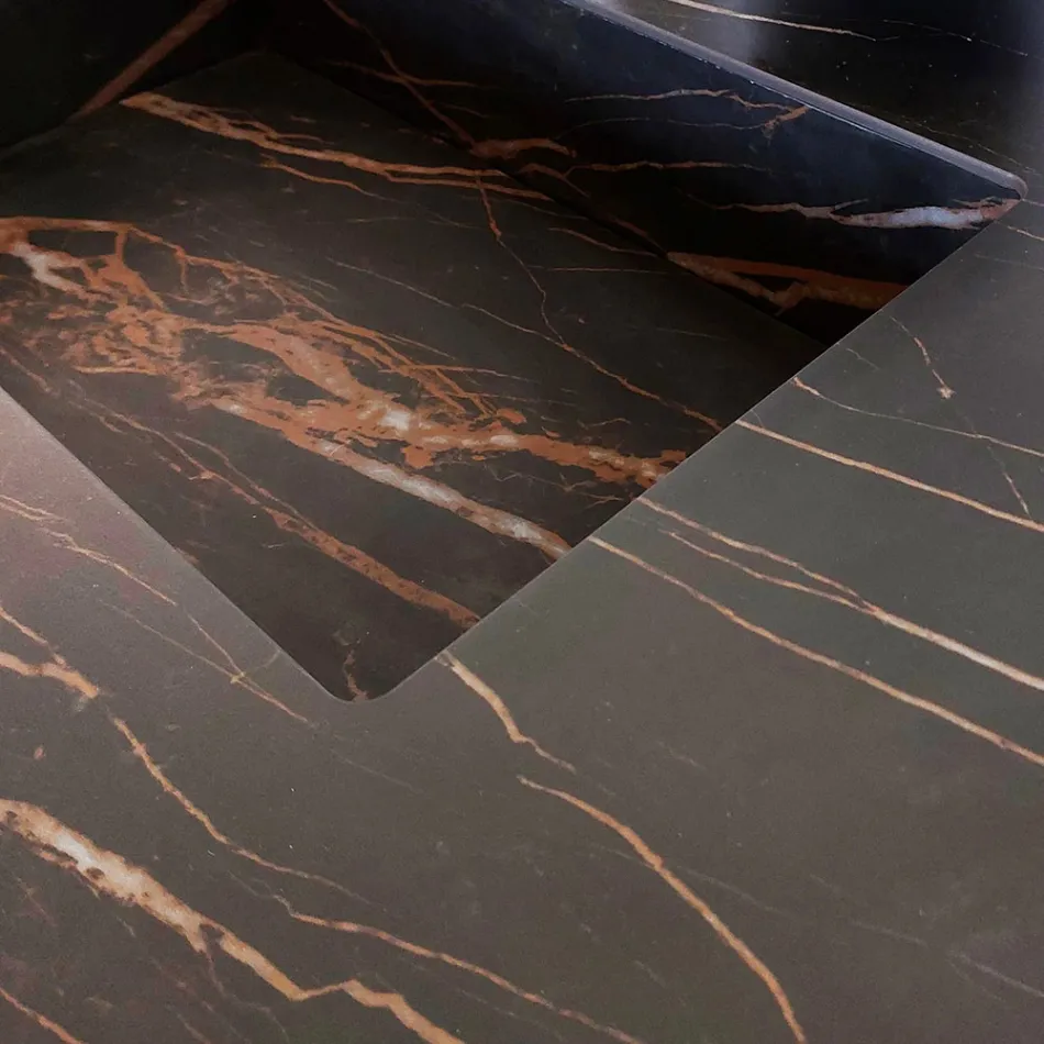 مجموعة حمام مع حوض غسيل من نوع نوار ديزير غريس - أوريون Viadurini