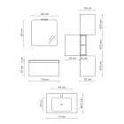 مجموعة حمام متكاملة مع حوض غسيل من الراتنج، صنع في إيطاليا، قاعدة مقاومة للخدش - دريم Viadurini