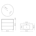 طقم حمام متكامل مع مرآة وقاعدة وحوض غسيل من الراتنج، صنع في إيطاليا - كيلو Viadurini