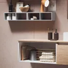 مجموعة حمام متكاملة مع مرآة وإضاءة مدمجة وحوض غسيل وقاعدة - دريم Viadurini